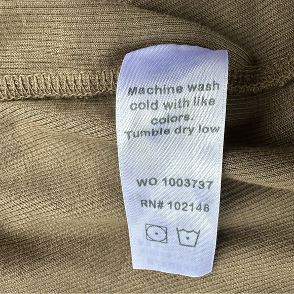 Michael Stars NWT Mona Ruched Side Dress Ultra Ribbed Dolma Green 2X Knee Length - Picture 9 of 9